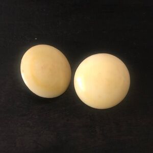 Yellow Button Clip-On Earrings